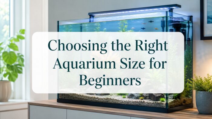 Three aquariums of different sizes side by side showing how tank footprint changes with volume