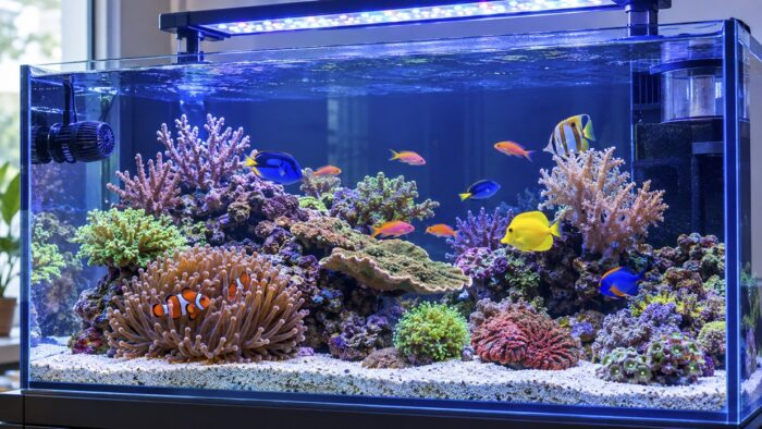 Vibrant Home Reef Aquarium