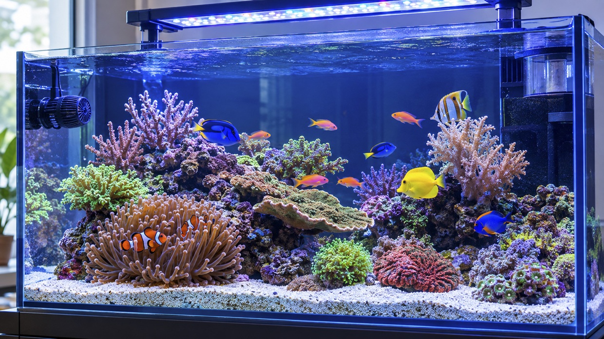 Vibrant Home Reef Aquarium